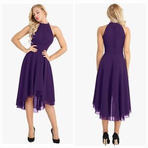 ☔️🩵NWT Purple Halter Neck Sleeveless Dress Size 4